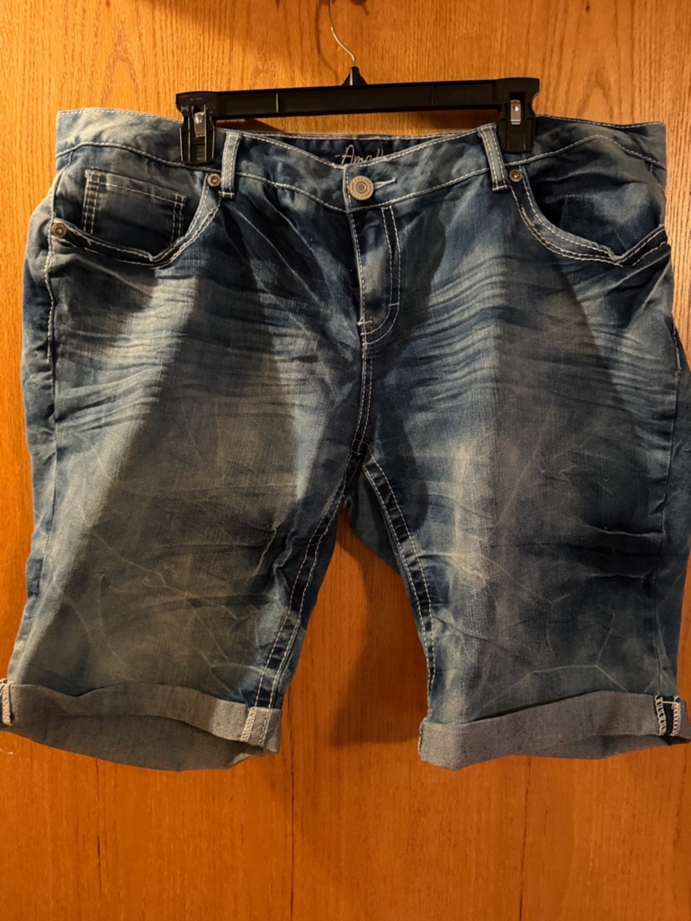 Amethyst Jeans Women's Distressed Blue Denim Shorts